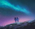 闺蜜头像星空少女闺 梦幻星空头像女生唯美